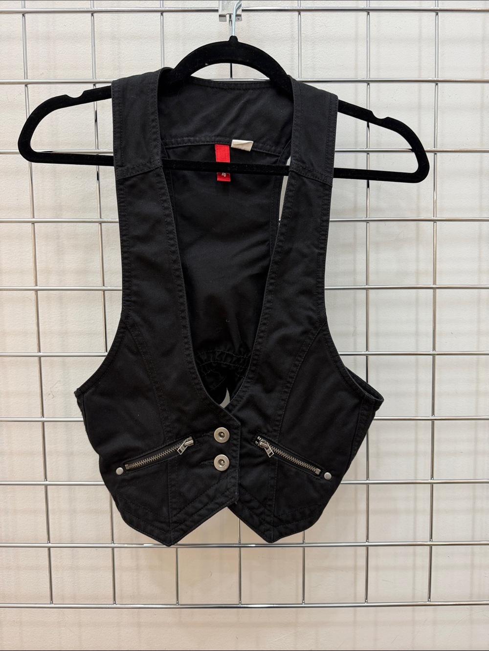 Black Racerback Vest with Zip Pockets